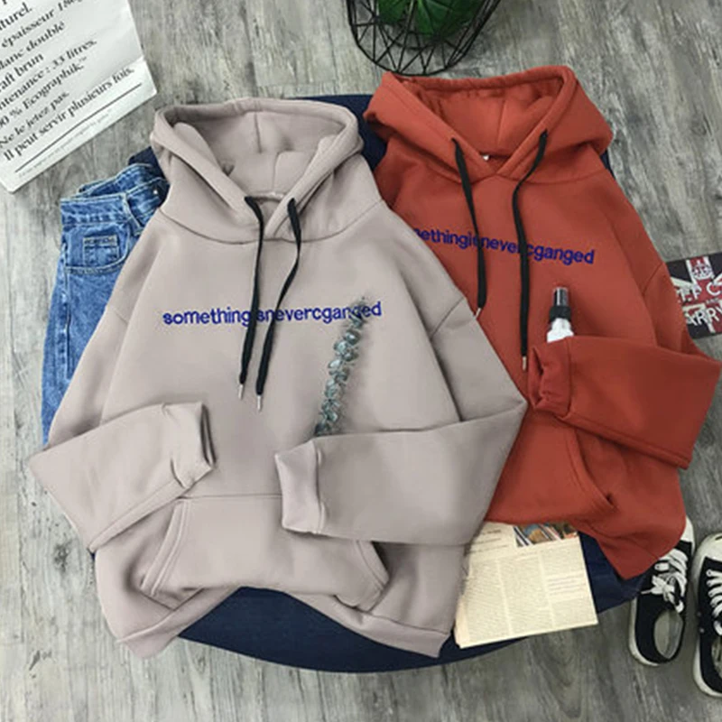 Свободная одежда с капюшоном tide ins super fire Одежда Женская осенне-зимняя новая бархатная плотная куртка с длинными рукавами Размер Топ