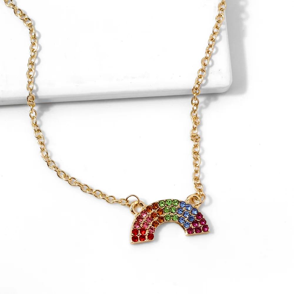 Мода жемчуг губы сердце эмаль металлический кулон ожерелье для женщин девочек модный Радуга CZ кубический циркон свадебное ожерелье