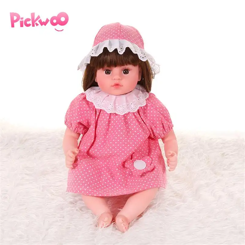 

Pickwoo Lovely Princess Cotton Body Reborn Baby Doll Vinyl Intelligent sensing Lifelike Bonecas Meninas Doll For Children vs NPK