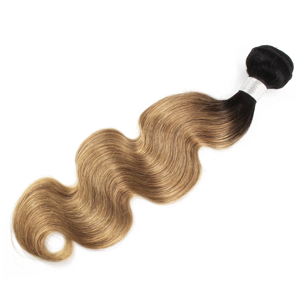 Kisshair T1b27 Hair Bundles 1/3/4Pcs Pre-colored Honey Blonde Body Wave Indian Human Hair Extension 2 Tone Ombre Bundles