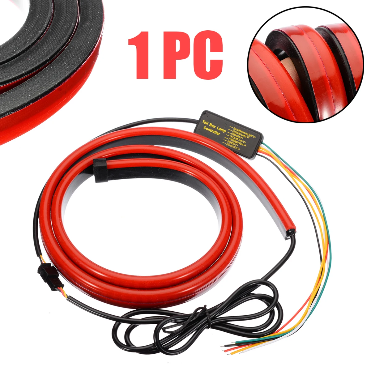 

Mayitr 40" Red LED Car 3rd Third Brake Light Roofline Brake Light Strip Rear Windshield Stop Flow Signal Strip