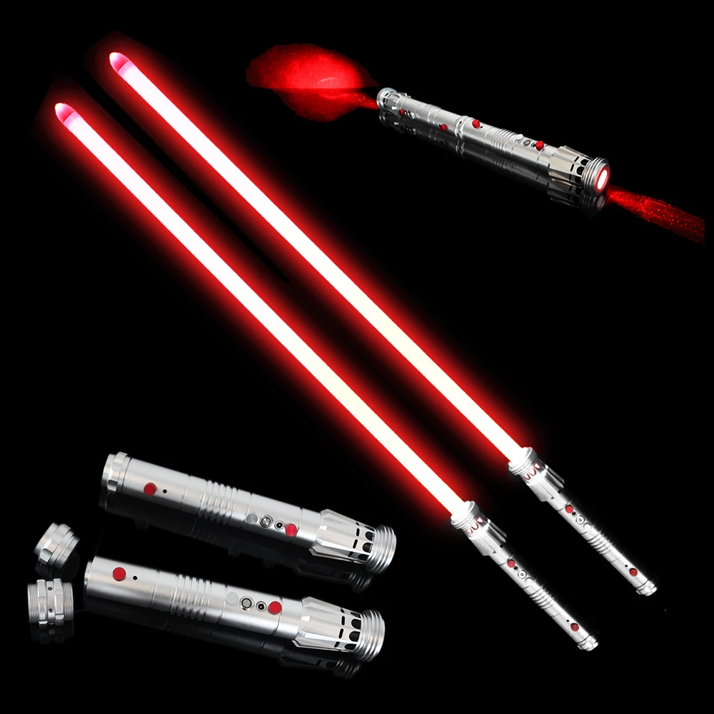 Darth Maul Lichtschwert Doppel Griffe 2 Klingen Mit Einem Stecker Rgb 16 Farbwechsel Schwere Dueling Metall Griff Pc Klinge Light Up Toys Aliexpress 