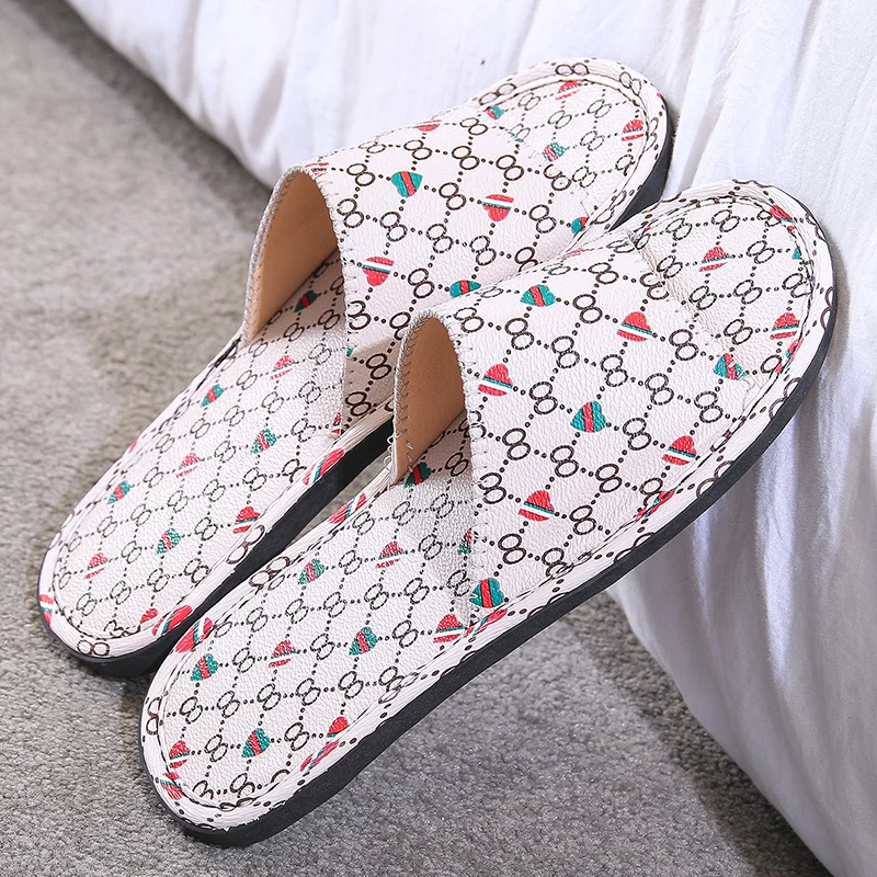 Summer Home Men Slippers Simple White Brown Blue Shoes Non-slip Bathroom Slides Flip Flops Couples Indoor Women flatform Slipper