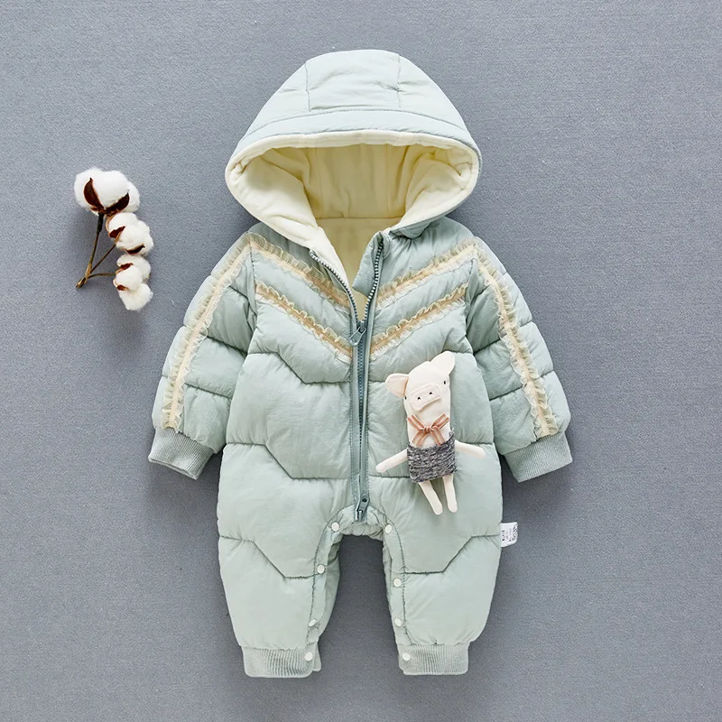 Russia Cold Winter Baby Girl Clothes Newborn Romper Fashion Cute Warm Baby Girls Jumpsuits Infant Overalls Children Costume