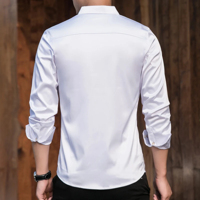 7XL 6XL 5XL 4XL рубашка с отложным воротником и длинными рукавами для мужчин осень Весна Большие и высокие размеры рубашки модная уличная Рабочая Рубашка для офиса