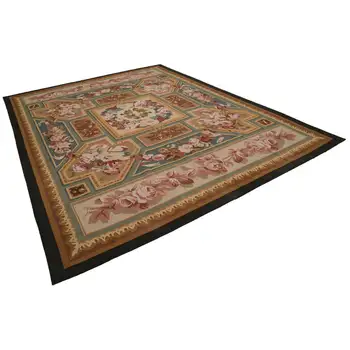 

280x369 Cm Beige Handmade Aubusson Rugs-9x12 Ft