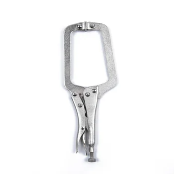 

2020 High Quality 9 Steel C Clamp Vise Grip Locking Welding Pliers Wood Tenon Locator Silver Tool
