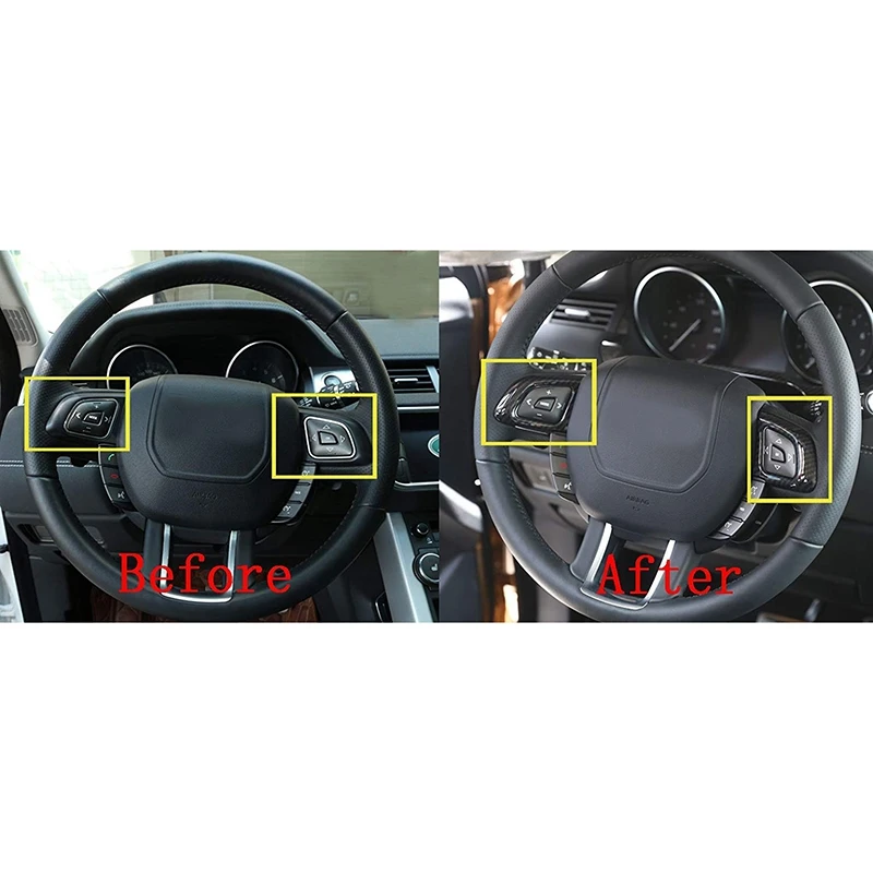 ABS рулевое колесо управления рамка отделка 2 шт. для Land Rover Range Rover Evoque 2012- автомобильные аксессуары(углеродное волокно
