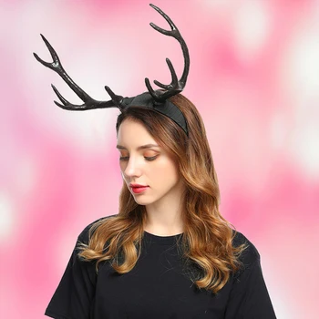 

Christmas Deer Headband Horn Headwear Decoration Antlers Fantasy Costume Fairy Elk Hair Hoop Photography Festival Hair Accessory