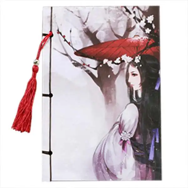 BLEL хит 208x140 мм блокнот в китайском стиле с кисточками винтажный дневник цветной блокнот канцелярские принадлежности подарок(сакура как весна - Цвет: as show