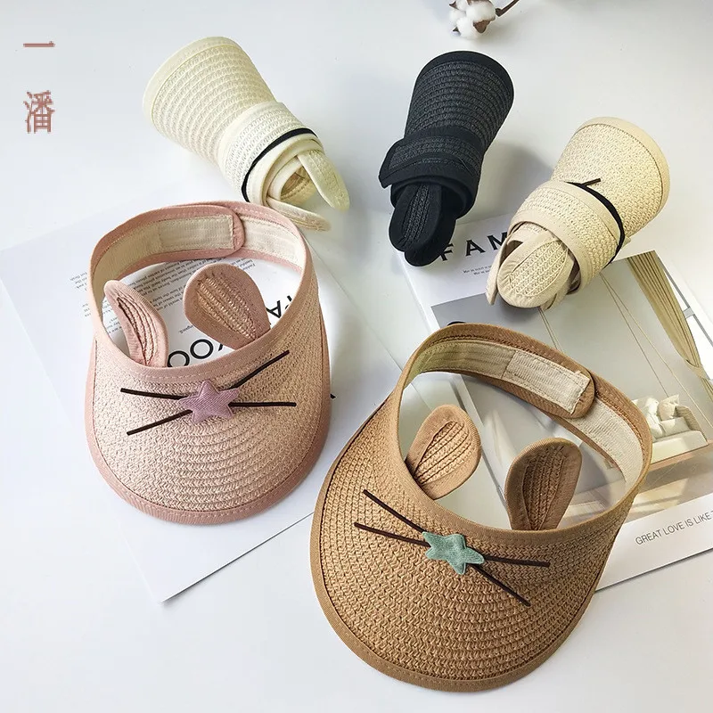 Autumn Baby Adjustable Straw Hat Thin Boys Girls Princess Kid Child Sun Cute Protection Cap Beach Shade Empty Top Hat 1-4 Yeras