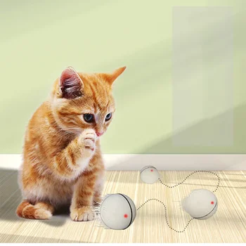 

Cat Supplies Electric Cat Rolling Flash Ball Light Smart Funny Cat Toys Automatic Rolling Ball Chew Interactive Toys with Cats
