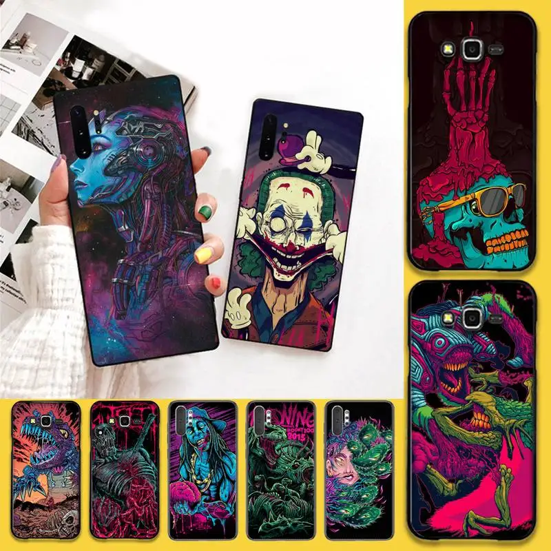 HPCHCJHM Scary skull art чехол для телефона Samsung Galaxy J7 J8 J6 Plus 2018 Prime Note 7 8 9 10 pro | Мобильные