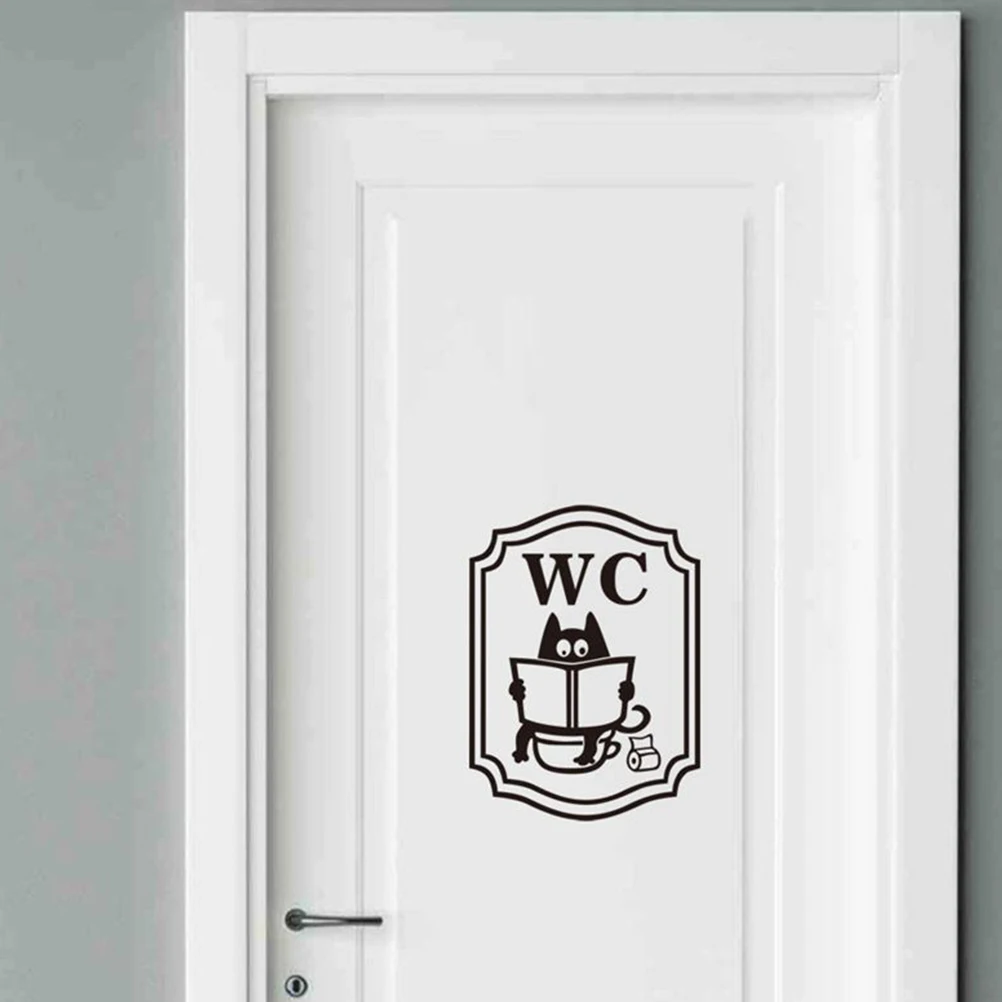 2 шт. WC настенные наклейки для уборной съемные окон Ванная комната Туалет знак