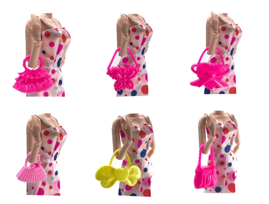 Случайные 10 шт модные кукольные сумки аксессуары смешанные стили куклы игрушки poupee enfant подарок на день рождения