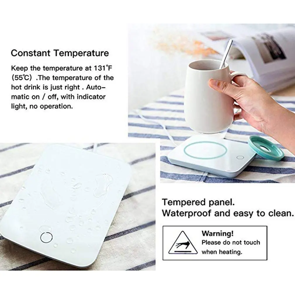 55 Degree Warm Cup Heating Warm Coaster Automatic Constant Temperature Hot Cup Hot Milk Warmer Coaster Warm Milk