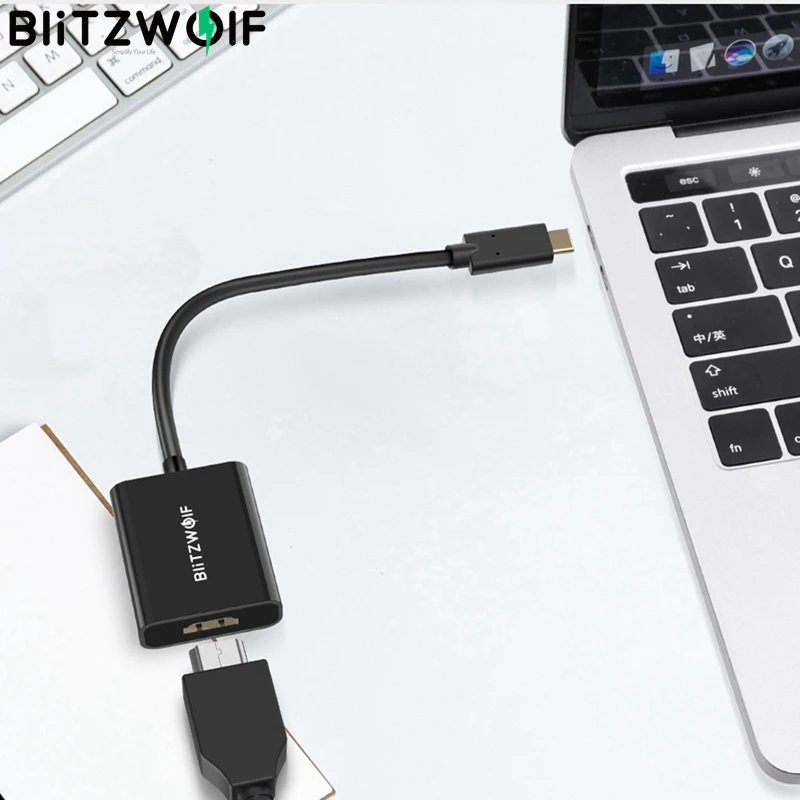 

BlitzWolf BW-TH2 Type-C to 4K 1080P HDMI Multimedia Interface Female Adapter Converter Video Cable For MAC OS For PC Android