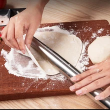 Серебряная металлическая скалка для помадки из нержавеющей стали, для выпечки грубой глины, для пиццы, пасты, кухонный ролик, антипригарный пирог, аксессуары