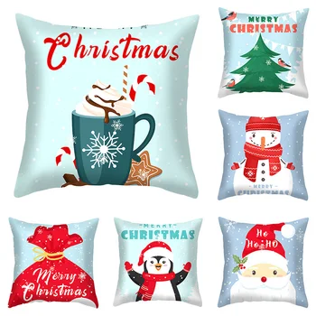 

New Christmas Cushion Covers 45x45cm Decorative Christmas Pillow Cases Cover Home Decor Sofa Pillowcase Navidad 2020 Decoration
