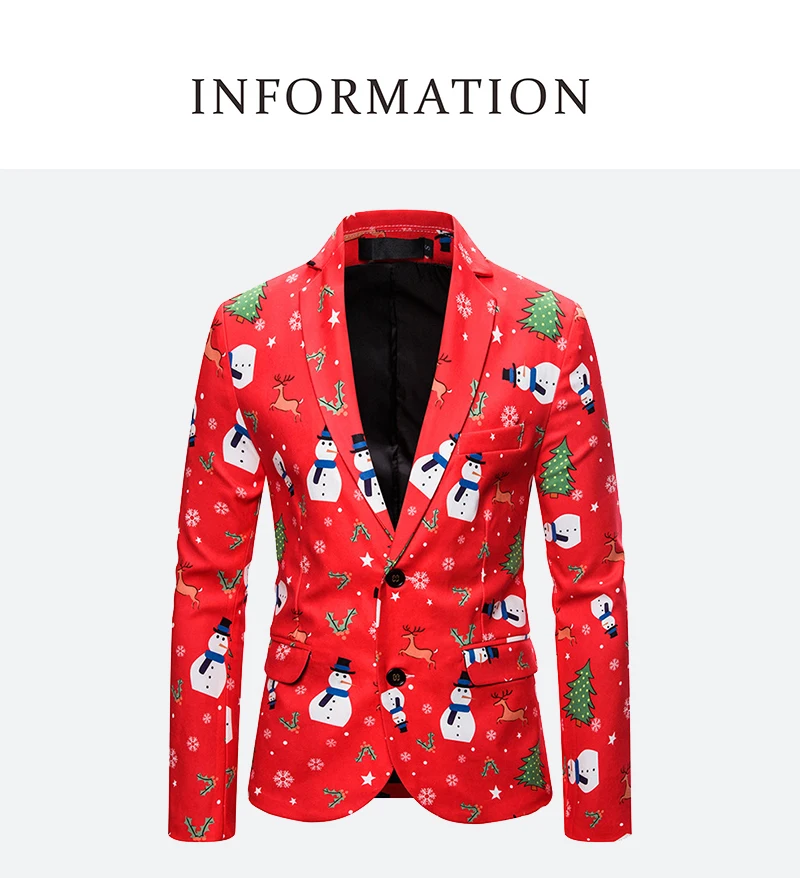 Shenrun, мужские пиджаки на Рождество и год, куртки Санта Клауса, Красный Модный приталенный пиджак для вечеринки, выпускного, рождественские костюмы с принтом для сцены