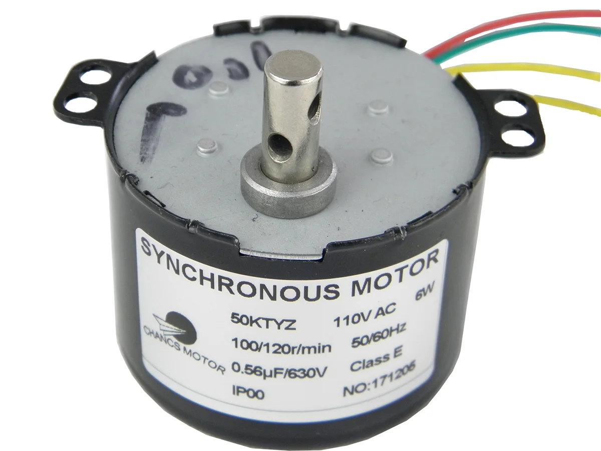 50KTYZ AC 110V 10-12RPM CHANCS Synchronous Motor Geared 6W For Project 