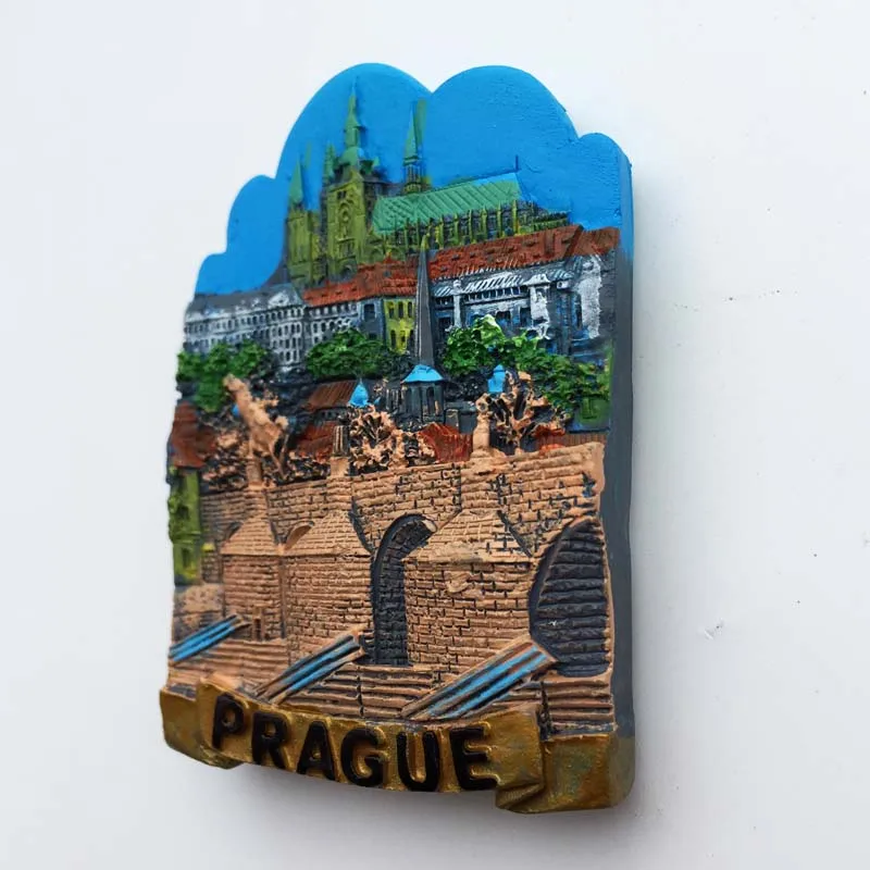 Чешская столица, Прага, аттракционы Charles Bridge, туристические сувениры, расписанные вручную, магнитные наклейки на холодильник