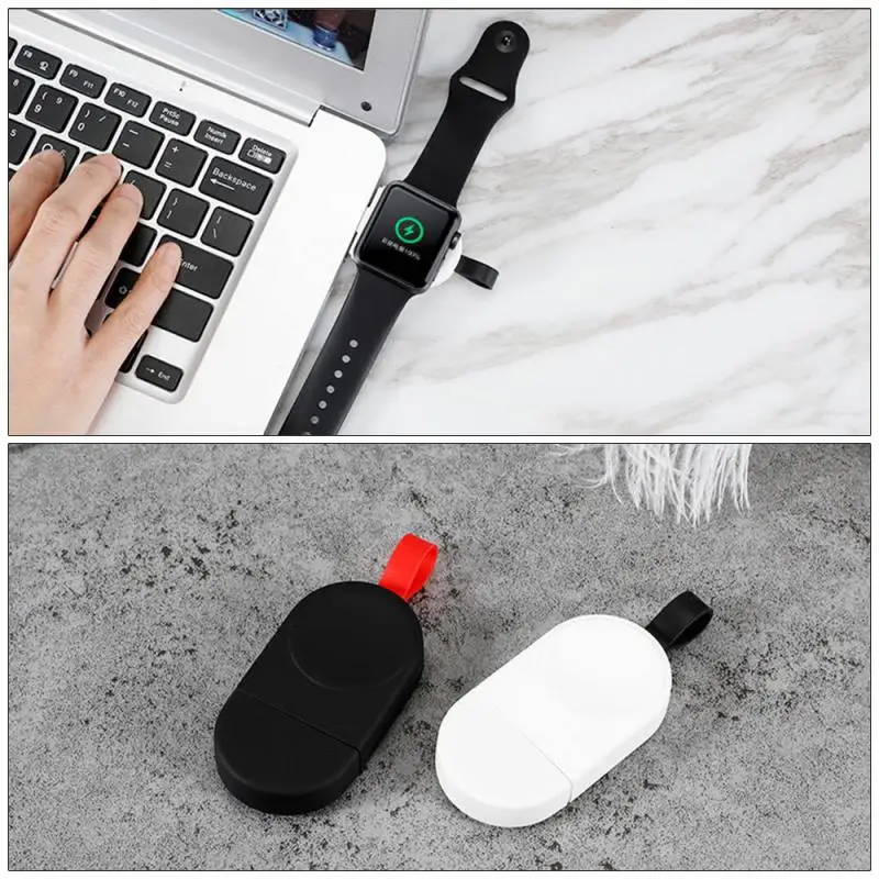 Wireless Charger Portable for Apple Watch Series2 3 4 I Charging Dock Station USB Cable black white | Электроника