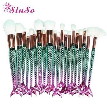 

20PCS Mermaid Makeup Brushes Set Eyeshadow Eyebrow Contour Blending Foundation Brush set Make up Cosmetics kit pincel maquiagem