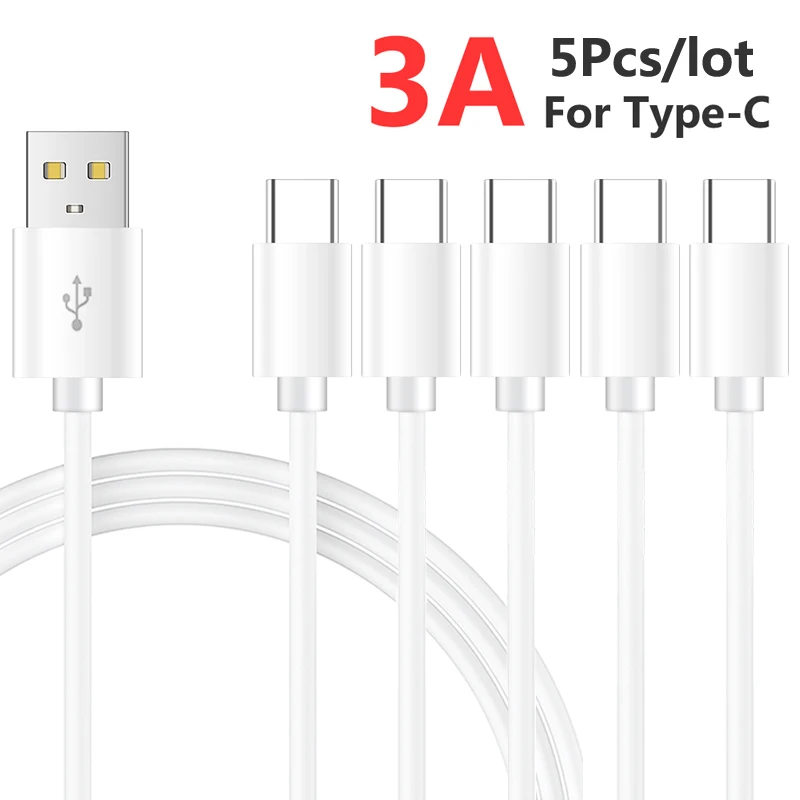 

5Pcs/lot USB C Type C Fast Charger Cable For Infinix Note 10 8 8i Pro NFC Zero 8 8i Samsung Note 20 Ultra 10 Plus USB C Cable