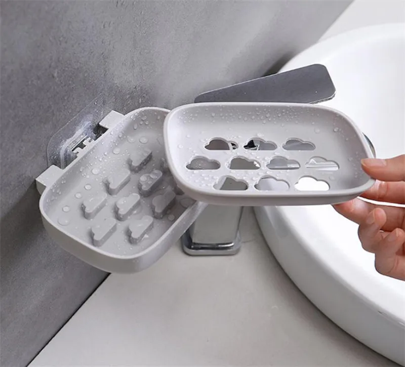 

Bathroom Shower Soap Box Dish Storage Plate Tray Holder Case Suction Bathroom Creative Soap box