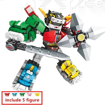

5 IN 1 Ideas Beast King GoLion Voltron Titan Robot Building Blocks Classic Bricks Model Kids Toys