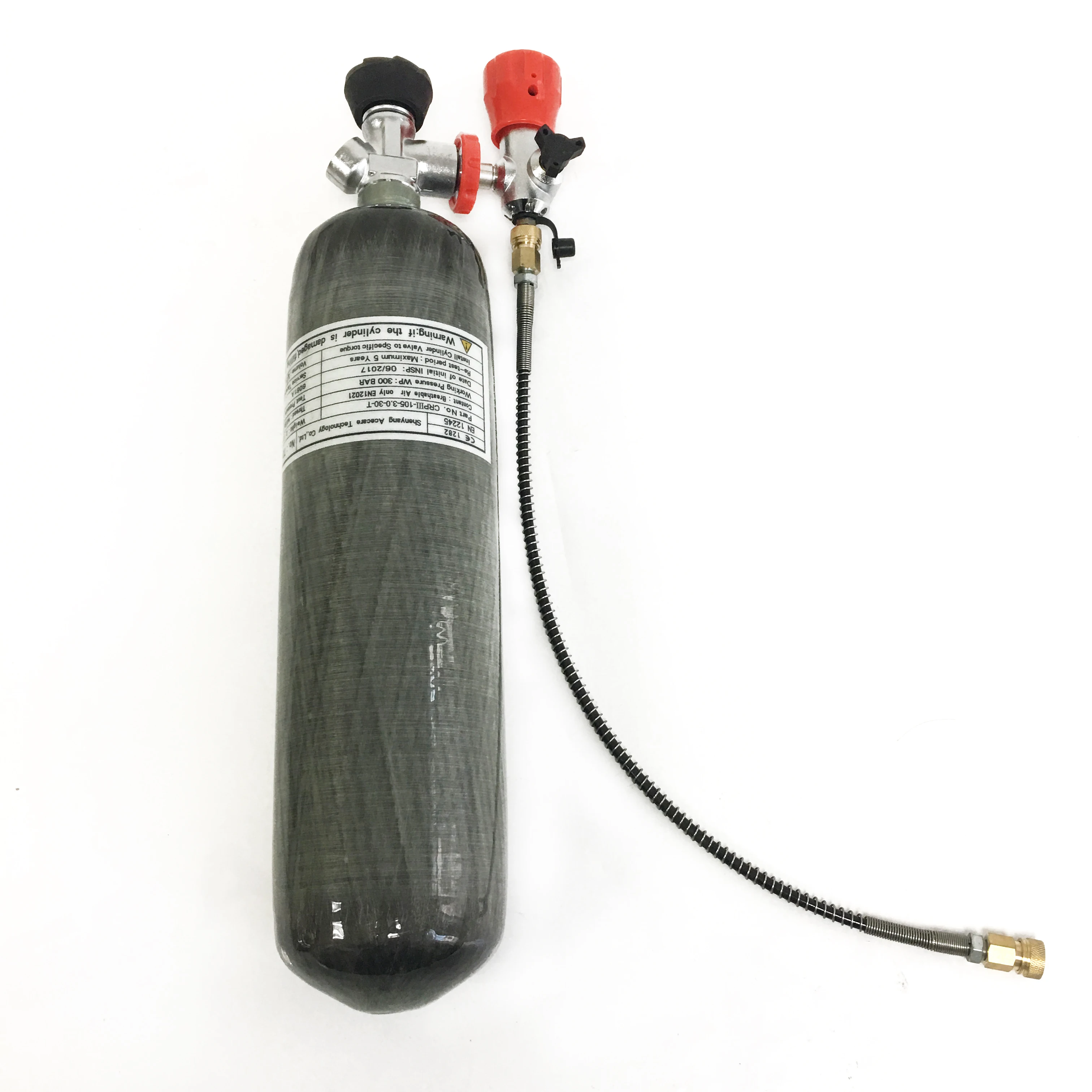 Acecare 2L/3L/6.8L Mini Scuba Diving Tank Pcp Vavle Air Rifle Airforce Condor CE Carbon Fiber Cylinder 4500psi Scuba Airgun fire alarm chirp