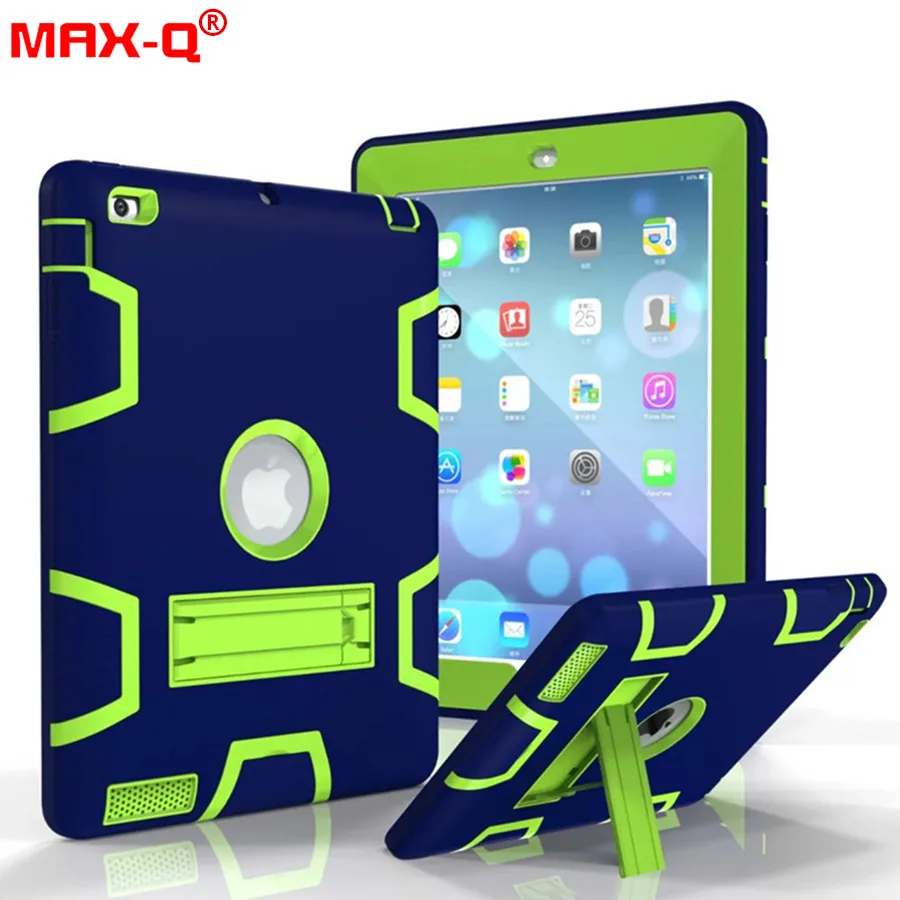 MAX Q для iPad 2 3 4 Чехол высокая ударопрочность Гибридный трехслойный защитный чехол
