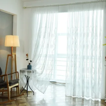 

100 * 250CM Home Decorate Embroidered Polyester Curtain Gold Ingot Wear Rods For home&office Decorations High Quality