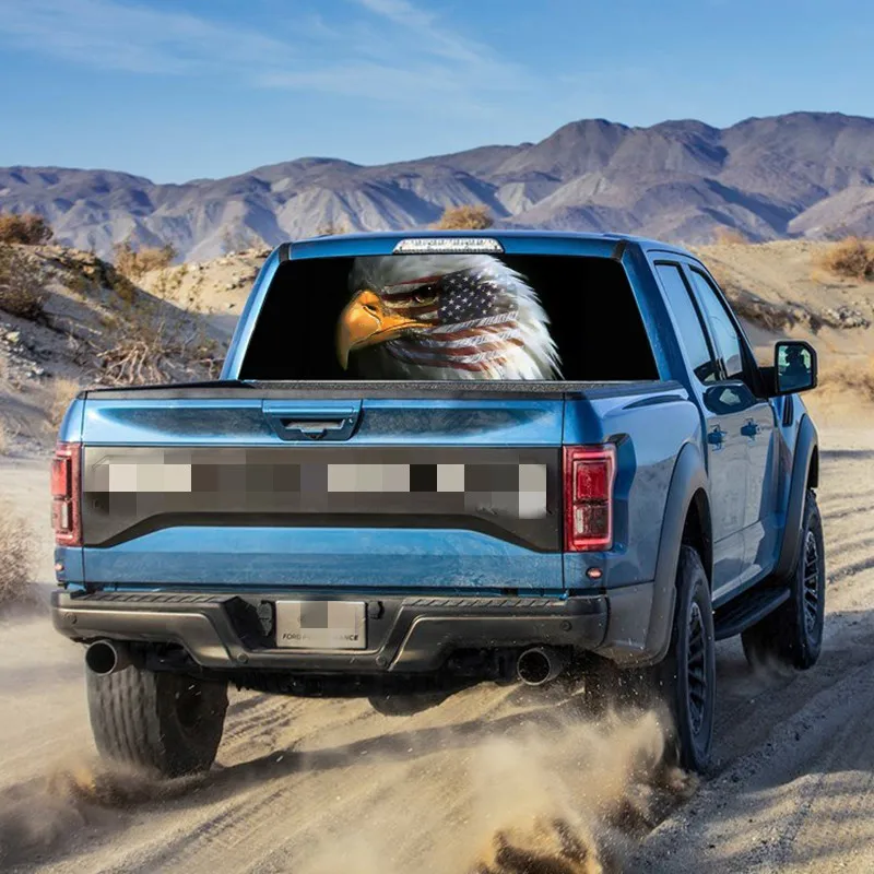  New 2019 Car Sticker Flag Bald Eagle Warbird Flag Face Rear Window Graphic Decal Truck Suv Rear Tai