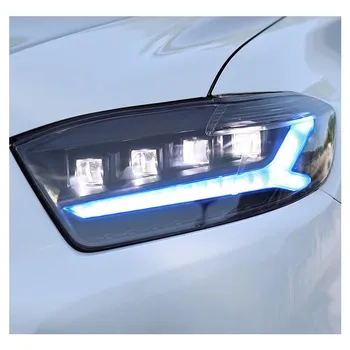 

09-11 for Toyota Hanlanda Headlamp Assembly Modified Dual-color Light Conducting Aircraft Sunlight Lens LED Headlamp Streaming