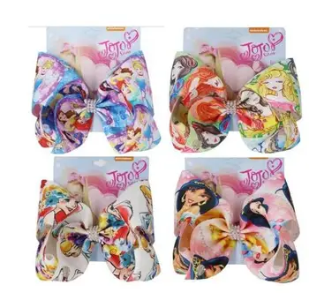 

HOT Valentine's Day 7" Hair Bows princess cartoon girls ribbon Alligator Clips Bowknot Hairgrip Headwear Hair Accessories 8PCS