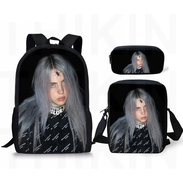 17 дюймов Billie Eilish школьные сумки с принтом для студентов, детские сумки для девочек, популярный Повседневный Рюкзак, детский Ранец на плечо на заказ - Цвет: as pictures