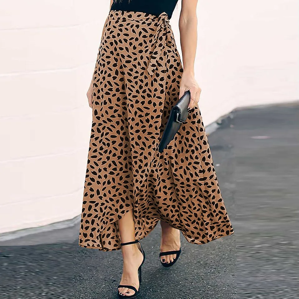 spotted maxi skirt