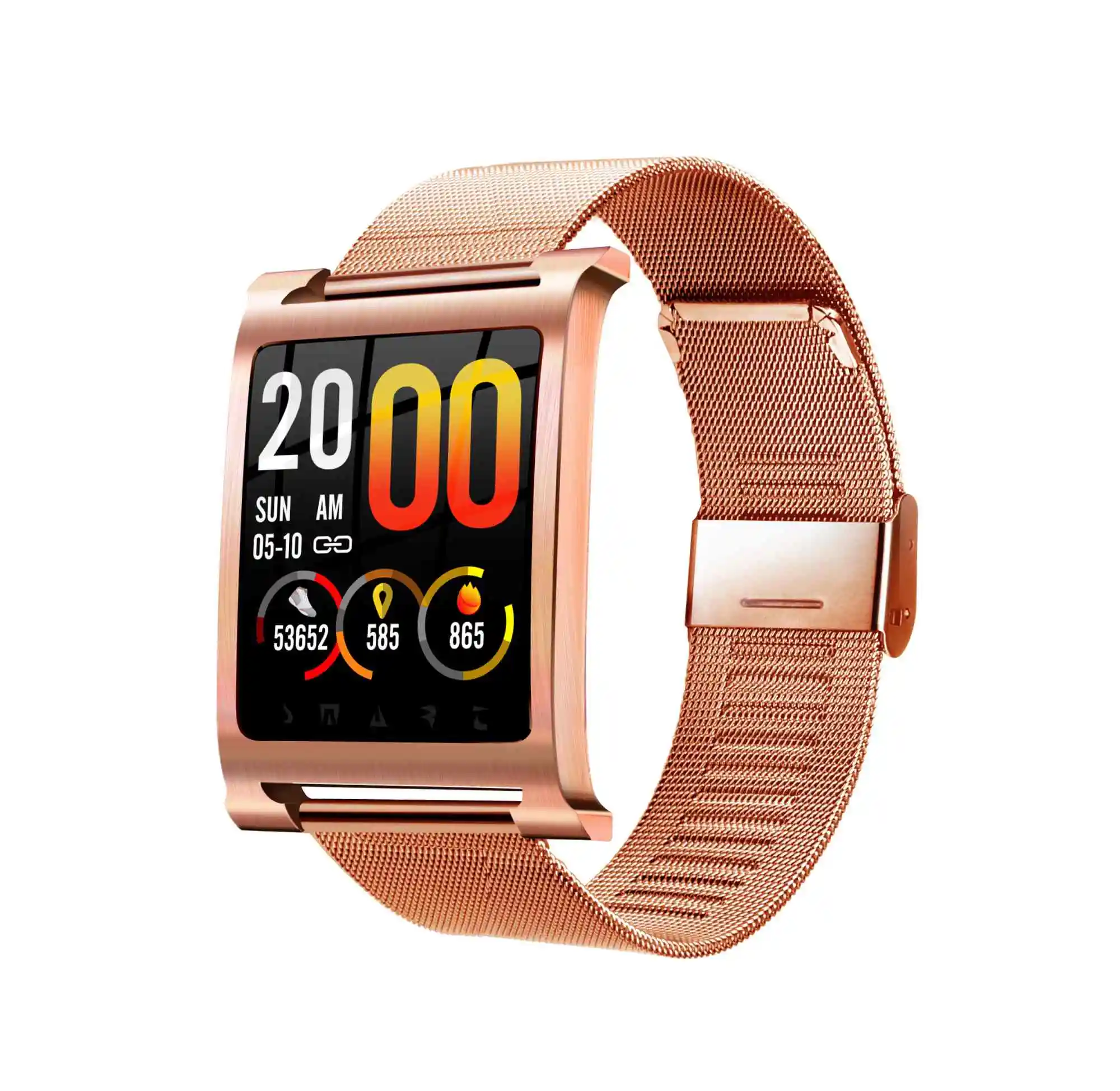 Новые модные часы Smart Watch K6 сердечного ритма кровяное давление кислород фитнес-трекер IP68 водонепроницаемые мужские женские умные часы PK P68 часы - Цвет: steel gold