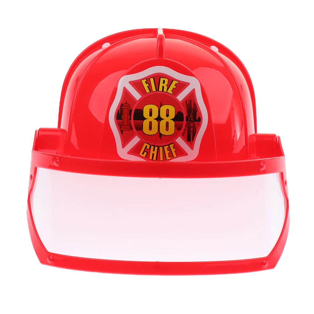 Children Fireman Helmet Firefighter Hat Fancy Dress Accessories Kids Halloween Party Role Play Toy ?Red