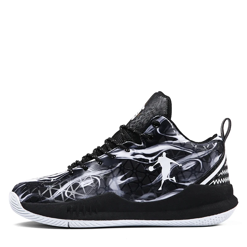 Black New Style Breathable Basketball Shoes youth High Top Shockproof Sneakers Non-slip Jordan Basket Shoes Zapatillas Hombre - Цвет: Black