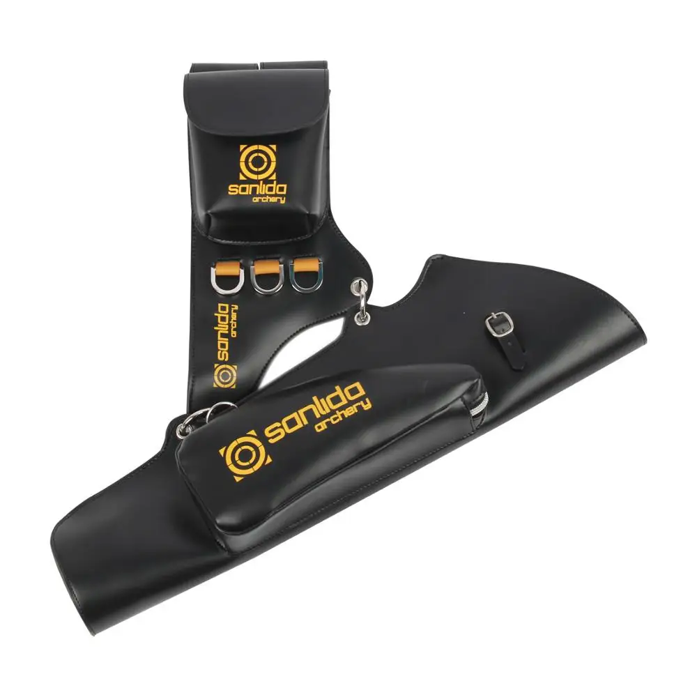 Sanlida X10 Arrow Quiver Adjustable Position Practical Finger Tab Pocket Genuine Leather Arrow Holder Archery Gear