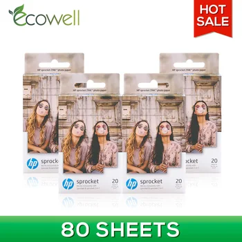 

Ecowell 4Boxes 80 sheets compatible for HP Sprocket Zink Paste Photo Paper repalce for HP Sprocket & Sprocket 2-in-1 printer