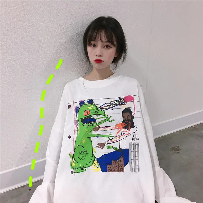 Хлопковая женская футболка с забавным принтом kpop женский топ круглым вырезом и