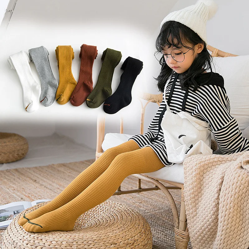 

Small Alpaca 2018 Autumn Korean-style New Style Panty-hose for Kids Cotton Vertical Striped GIRL'S Leggings Socks