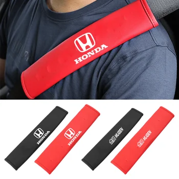 

2Pcs Car Seat Belt Cover Shoulder Pad Interior Accessories for Honda Logo Accord Civic CRV Crosstour Jade H-RV NSX Pilot Odyssey