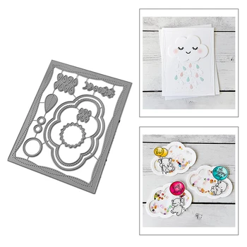 

2020 New Rectangle Frame Edge Sewing Thread and Cloud Metal Cutting Dies For DIY Making Scrapbooking Greeting Card Album Paper