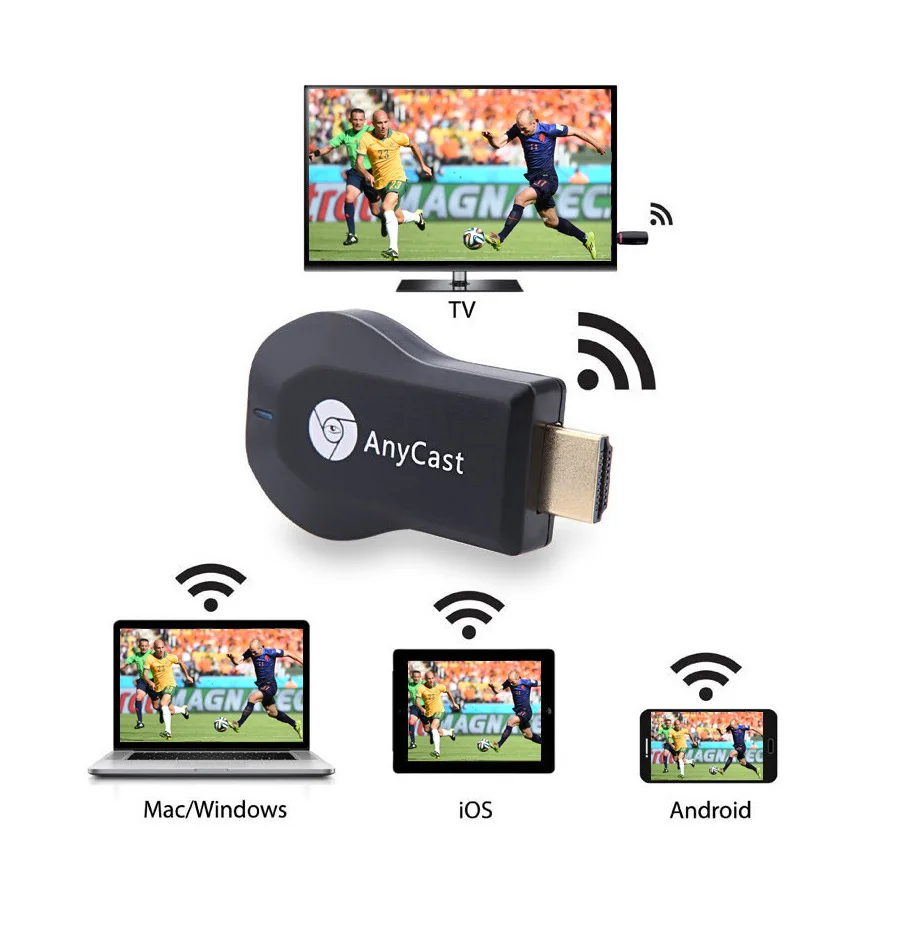 Anycast M4 Plus Fire tv Stick Amazon HDMI WiFi Dongle 1080P HD для YouTube хромированный Cast для Android IOS tv Miracast Chromecast