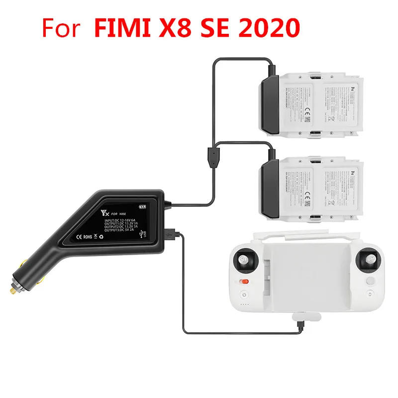 

Car Charger for FIMI X8 SE Battery and Controller Car Connector Charging Adapter USB Port FIMI X8SE Accessories